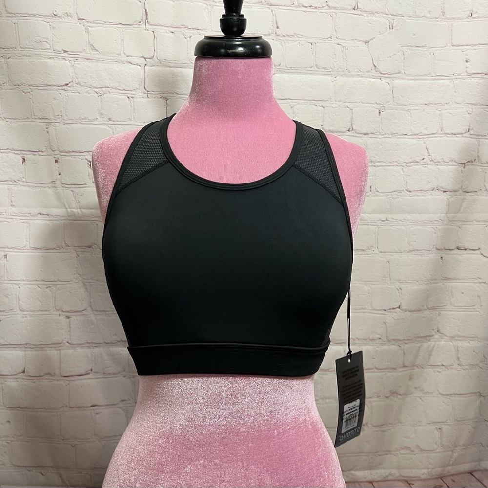 zumba fitness Strong Nation REFLECTIVE SCOOP BRA Large NWT